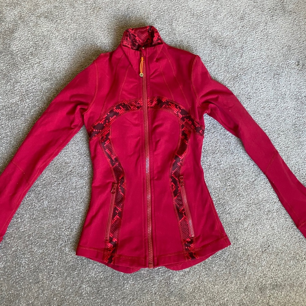 Red printed Lululemon zip up